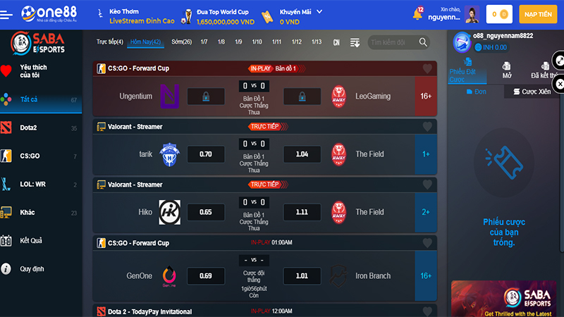 Hướng dẫn cách đặt cược E Sports thể thao điện tử KUBET